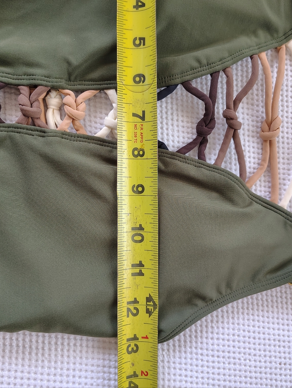 Bleu Rod Beattie Olive Green One-Piece Swimsuit with Lattice Front Size 6 - Picture 4 of 11